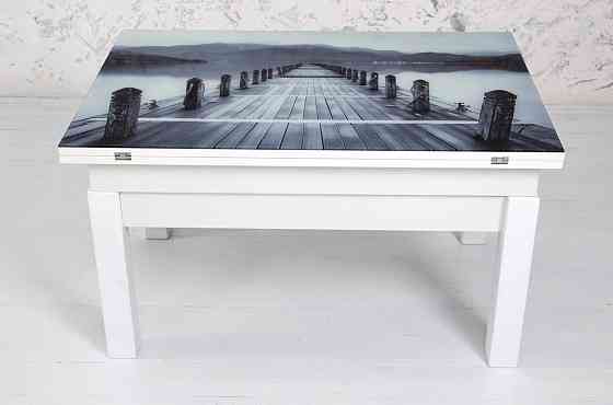 Стіл-трансформер ФЛАЙ, білий+скло (міст) fp-1118 Київ