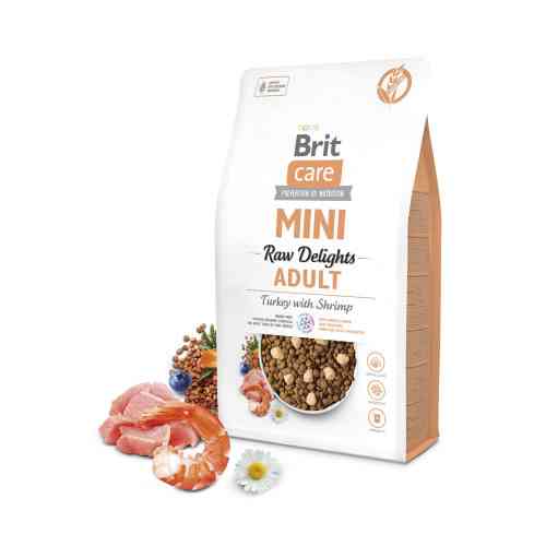 Корм сухой Brit Care Mini Raw Delights Turkey with Shrimp д/собак малых пород индейка с креветкой 2 кг Киев