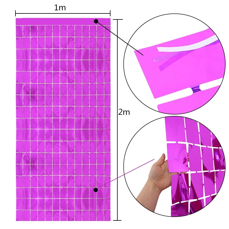 Дождик для фотозоны кубиками на стену 2 м на 1 м малиновый Киев - изображение 4