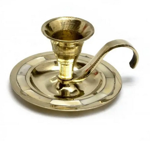 Свічник із бронзи з перламутром на 1 свічку Київ - фото 1