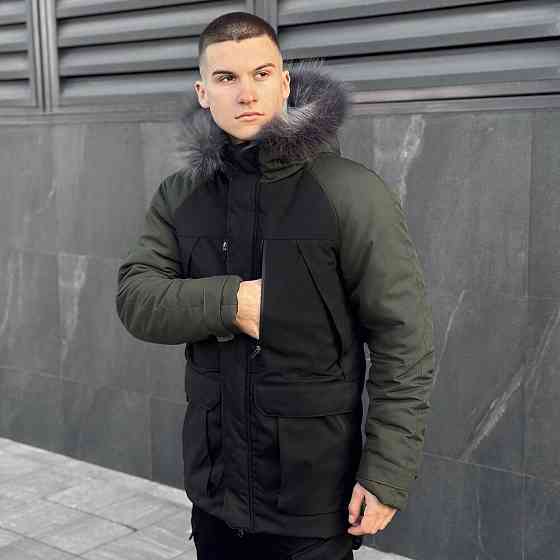 Парка чоловіча зимова з капюшоном Pobedov Seniora Udacha Gray Київ