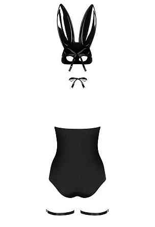 Еротичний костюм кролика Obsessive Bunny costume L/XL, black, боді, чокер, гартери, панчохи, маска Sex Aura Київ