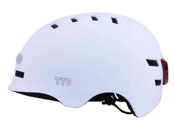 Шлем для самокатов, скейтов GTS-H-039 с габаритным фонарем (белый, size L) Мукачево