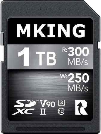 Карта памяти MKING Digital SDXC UHS-II 1 ТБ 1024 ГБ V90, чтение 300 МБ/с, запись 250 МБ/с, для 4K/8K фото и видео Киев