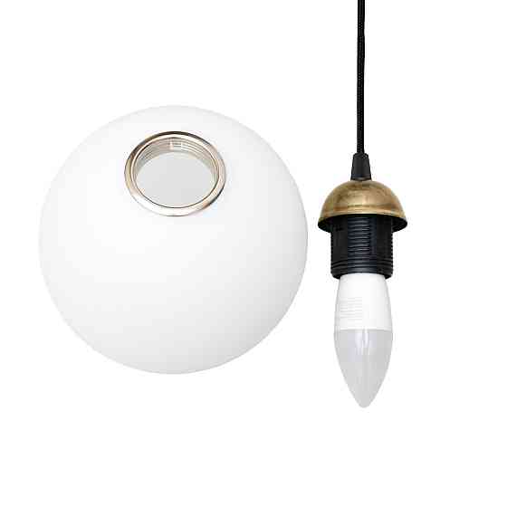 Підвісний світильник MSK Electric Luna підвіс одинарний з плафоном кулею під лампу PL 2026149-1 BK Одеса