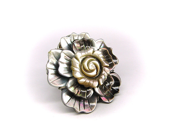 Кільце жіноче з натуральним перламутром Квітка Київ - фото 1