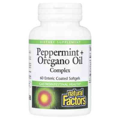 Вітамінно-мінеральний комплекс Natural Factors Олія перцевої м&apos;яти, орегано та кмину, Peppermint+Oregano Oil Complex (NFS-03516) Вінниця