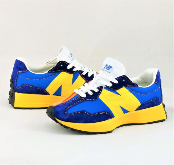 Чоловічі Сині Кросівки New Balance 327 Жовті Жовтогарячі Нью Баланс (розміри: 41,42,43,44,45,46) Відео Огляд Дніпро