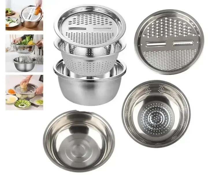 Многофункциональный кухонный набор из нержавеющей стали 3 в 1 Metal Basket Cutter Коломыя - изображение 3