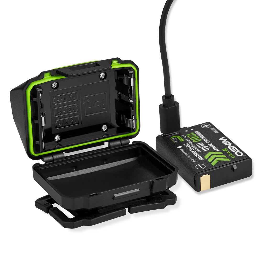 Ліхтар налобний Winso Pro 500Lm, 2x5W CREE XTG, 1200mAh/3xAAA, з сенсором білий/червоний Львів - фото 6