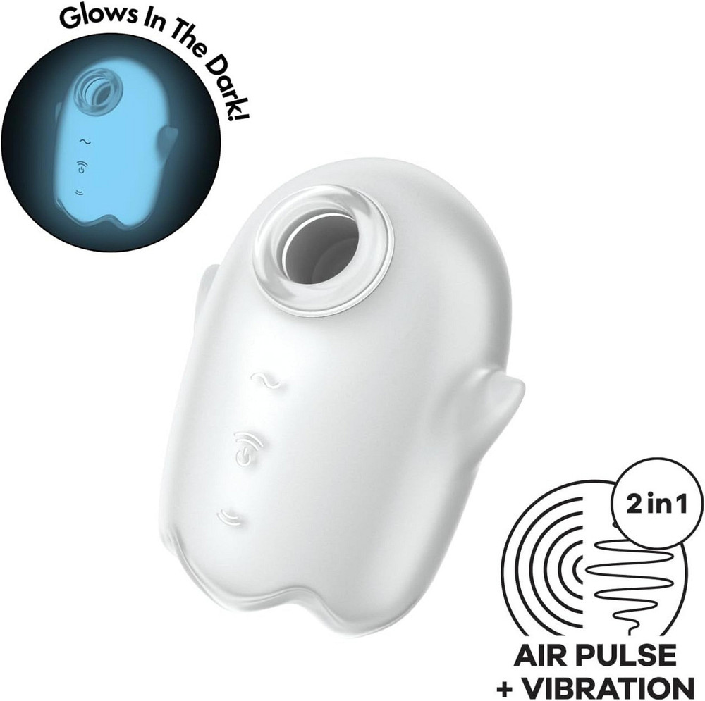 Вакуумний стимулятор - Satisfyer Glowing Ghost White Sex Aura Київ - фото 1