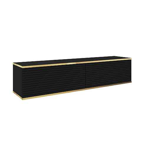 Тумба під телевізор навісна Perfect Home Оро / Oro 2-дверна RTV135 MDF Чорний (PFH-091355) Дніпро