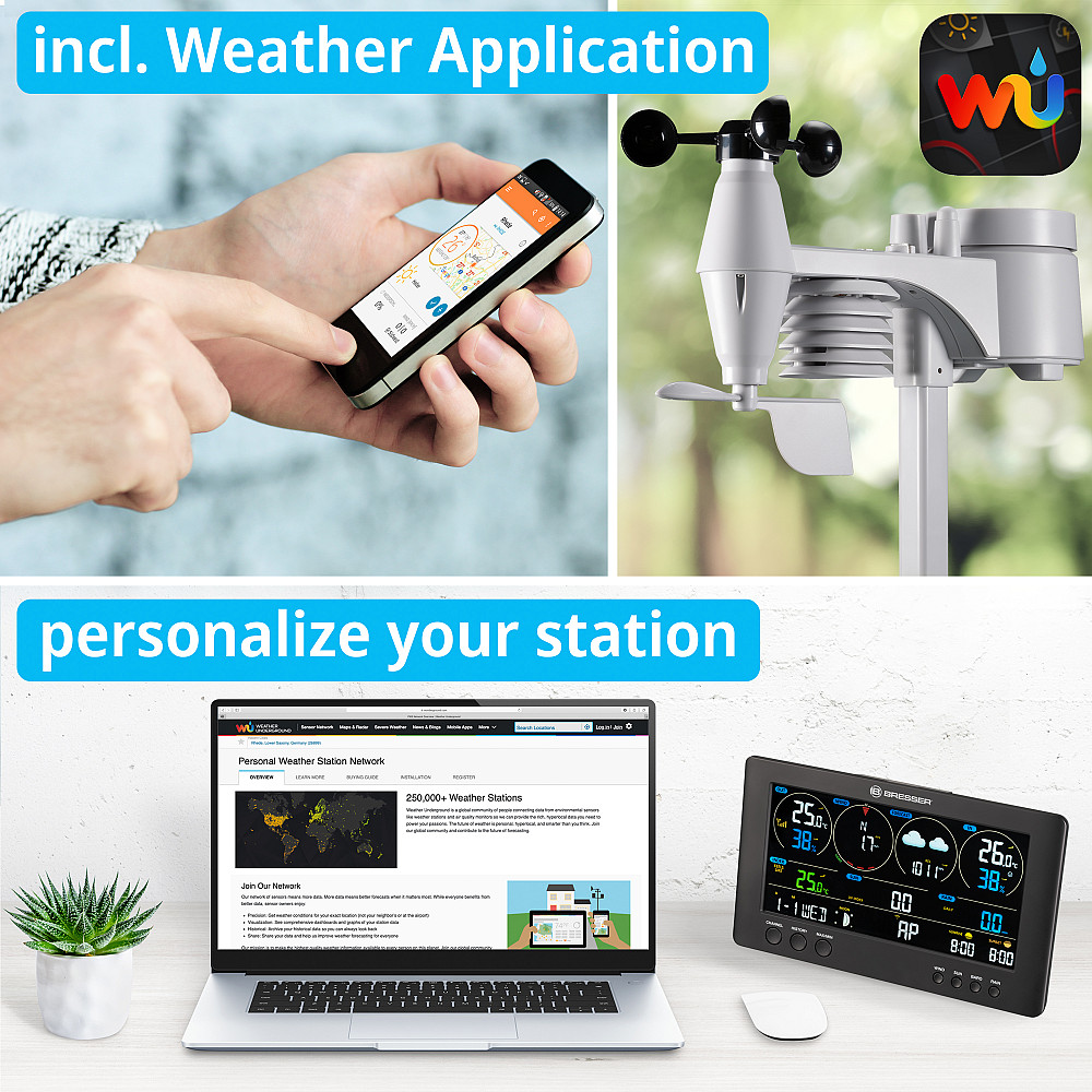 Метеостанция Bresser WIFI ClearView Weather Center 7-in-1 Sensor (7002586) Киев - изображение 4