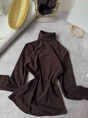 Жіночий теплий базовий гольф ангора на флісі. Шоколад, 48/52 Одеса