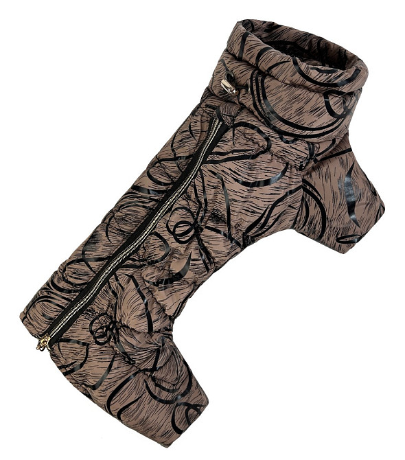 Зимовий комбінезон для собак теплий на флісі Comfort водовідштовхувальний на змійці на зиму коричневий Одеса - фото 5