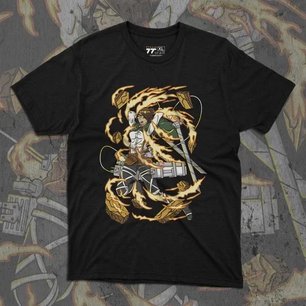 Футболка чоловіча з  принтом Атака титанов Ханджи Зоє Розмір 48 Anime0896 Дніпро - фото 1