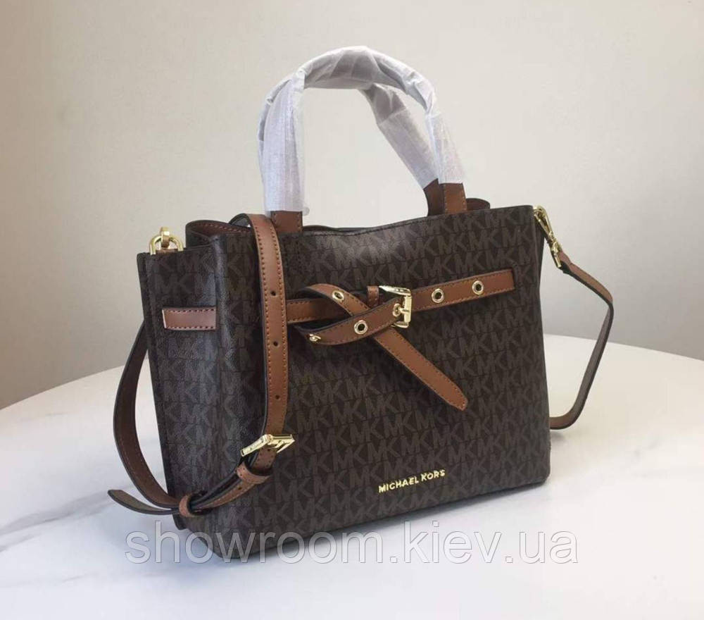 Брендова жіноча сумочка MK Emilia brown Київ - фото 9