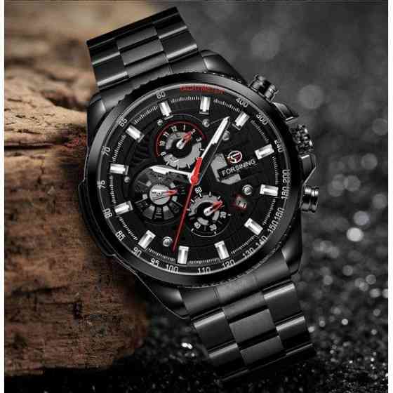 Часы мужские механические Forsining Finance Wine Red (2 ремешка) Винница