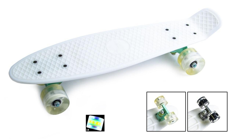 Набор скейтБорд с защитой и шлемом PENNY белый Одесса - изображение 2