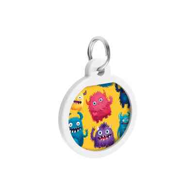 Адресник для животных WAUDOG Smart ID с QR паспортом "Мохнатые монстры", круг 25 мм (225-4050) Винница