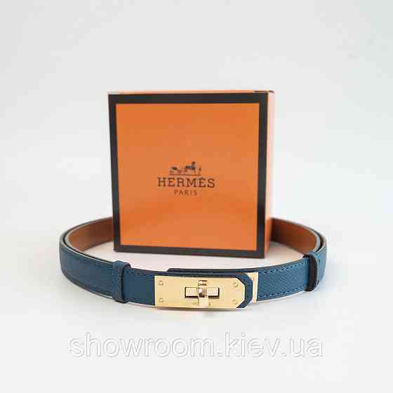 Женский кожаный ремень синий с пряжкой (280-1) Киев