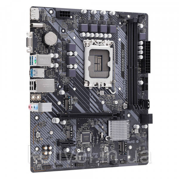 ASRock B660M-HDV (1700/B660, 2*DDR4, 1xPCIex16, 4xSATAІІІ, 2xM.2, GLan, 7.1ch, mATX) (B660M-HDV) Київ - фото 2