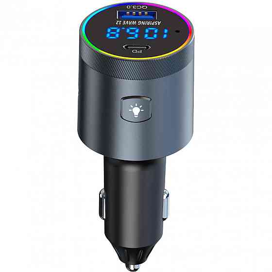 автомобільний FM-трансміттер Aspiring Wave 12 48W PD LED/Bluetooth/microSD/QC3.0,USB-C 30W Вінниця