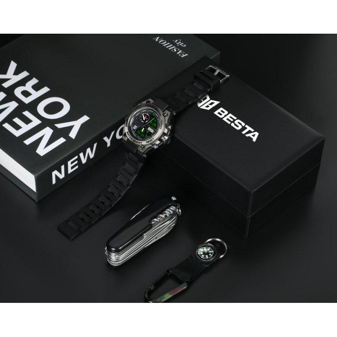 Чоловічий водостійкий наручний годинник Besta Box Tattoo ЗСУ Set з компасом + подарунковий набір Вінниця - фото 4