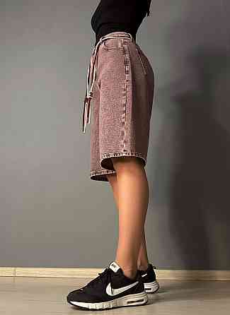 Шорты женские Liana 4-053 бермуды с резинкой на талии и поясом большие размеры коричневые, коричневый, 31, 31, 82 см, 107 см Киев