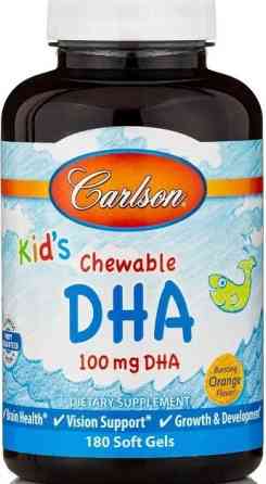 Риб'ячий жир Carlson  Kids Chewable DHA 100 мг 180 гел капс апельсин Київ