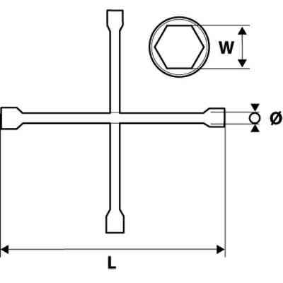Ключ Topex балонний, 17 х 19 х 22 мм, 13/16'' (37D310) Винница