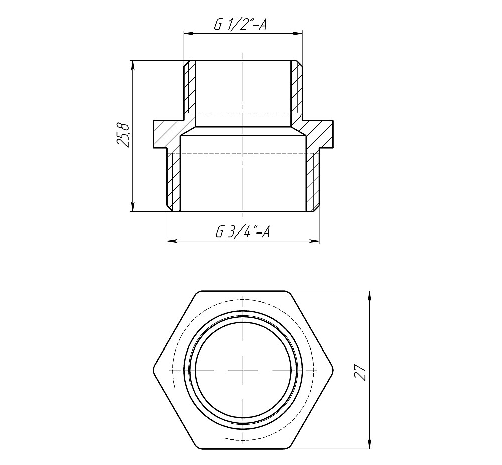 Ніпель редукційний 3/4″х1/2″ЗЗ латунний LN432S OPTIMUM Тернополь - изображение 3