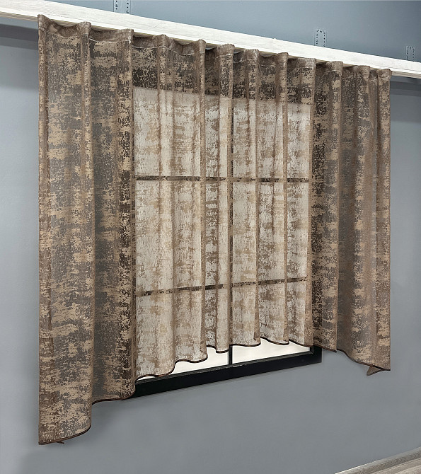 Кухонна арка VR-Textil № 000к жакард "Мармур Al-1" коричневий 280х170 см (51-230) Київ - фото 2