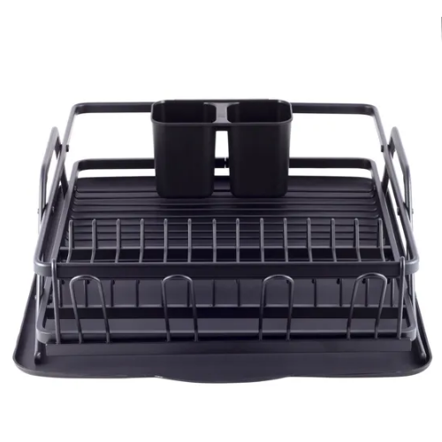 Сушарка для посуду 59*38*13см з піддоном алюміній чорний 751 KAMILLE Житомир - фото 3