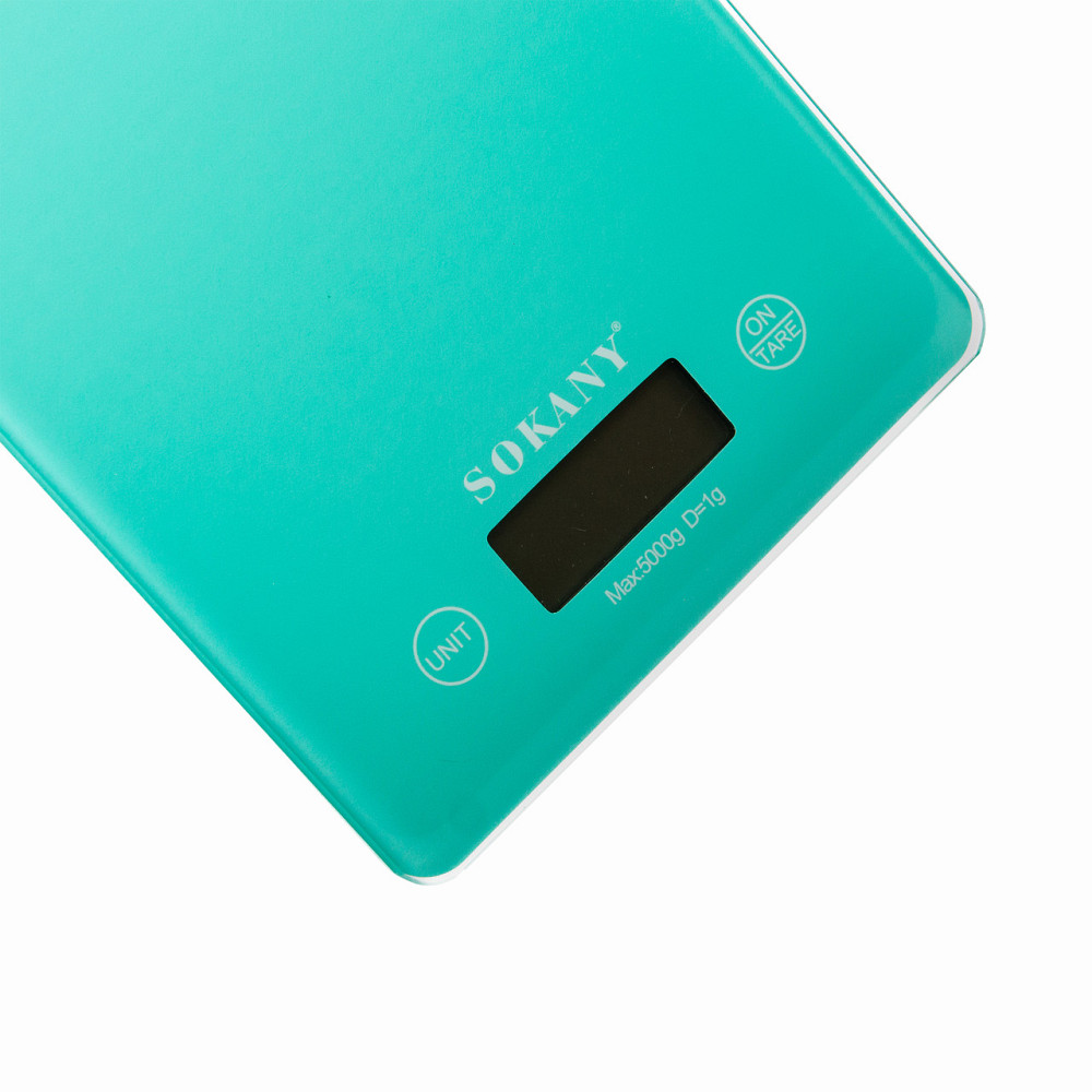 Ваги для кухні Sokany до 5 кг електронні на батарейках Lugi Бірюзовий SK-19027M Коломия - фото 2