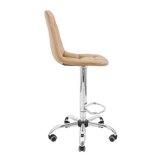 Стілець крісло барний м'який SplitDesign U Jasmine 24 Piastra Хром DL Roll Бежевий Київ