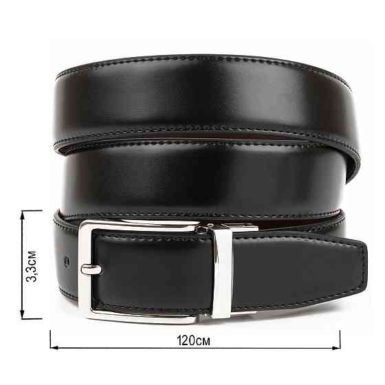 Ремень мужской двусторонний механика Vintage 20224 Черный Киев