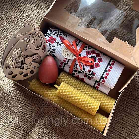 Набор пасхальных свечей ручной работы из пчелиного воска. Ирпень