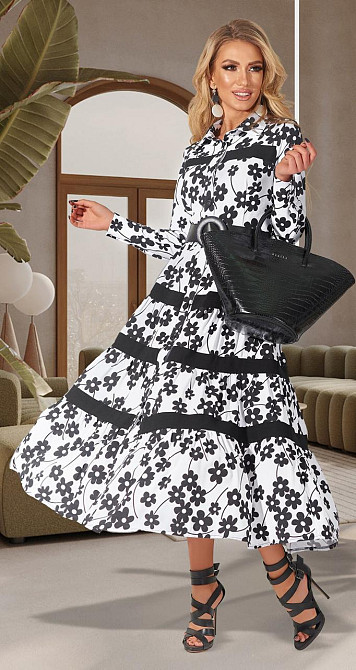 Стильне чорно-біле плаття (42) Київ - фото 2