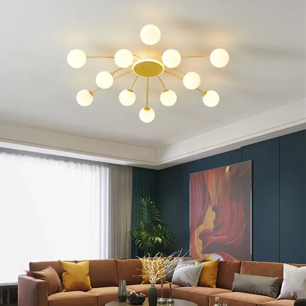 Світлодіодна люстра Орбіта 8618 (Золота) на 12+1 плафонів Київ - фото 4