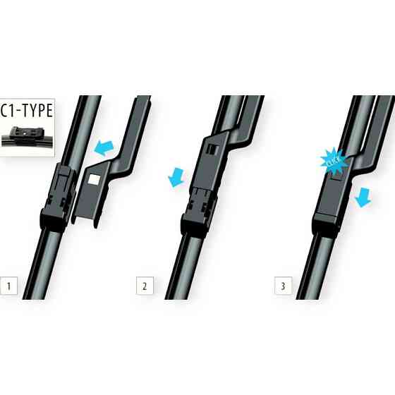 Щетки oximo модельные безкаркасные (к-т 2шт) c1-type 525 + 575 мм дворника Мукачево