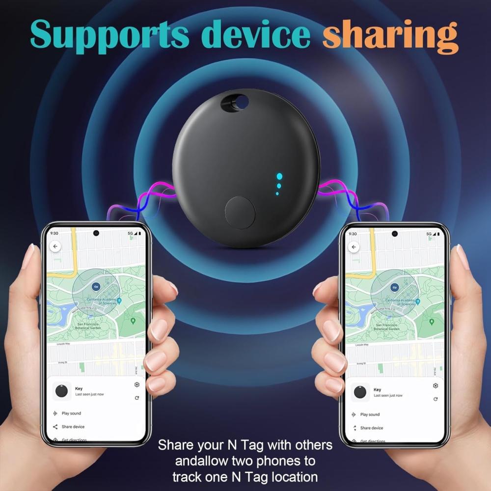 Комплект Bluetooth-трекерів Fortunepro (4 шт.) для Android: Пошук ключів та багажу через Google Find My Device, IP-захист, Black Київ - фото 10