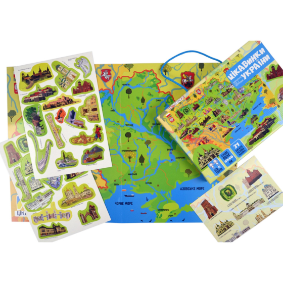 Плакат "Карта України" з наліпками (КП-001) KP-001 Вінниця