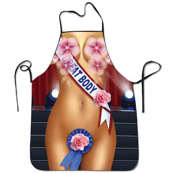 Фартух з приколом для дівчат з голим торсом 75 на 60 см різнобарвний Київ