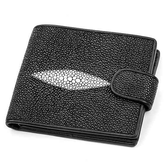 Портмоне мужское STINGRAY LEATHER 18070 из натуральной кожи морского ската Черное Киев