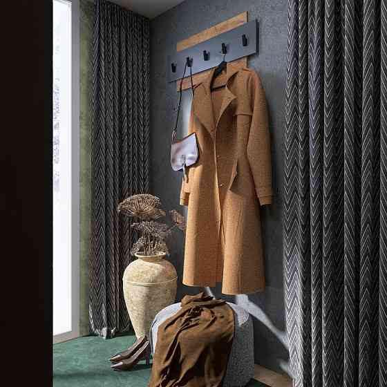 Вешалка настенная Эверест Нордик-800 80х3х36 см Графит + Дуб крафт золотой (DTM-5520) Львов