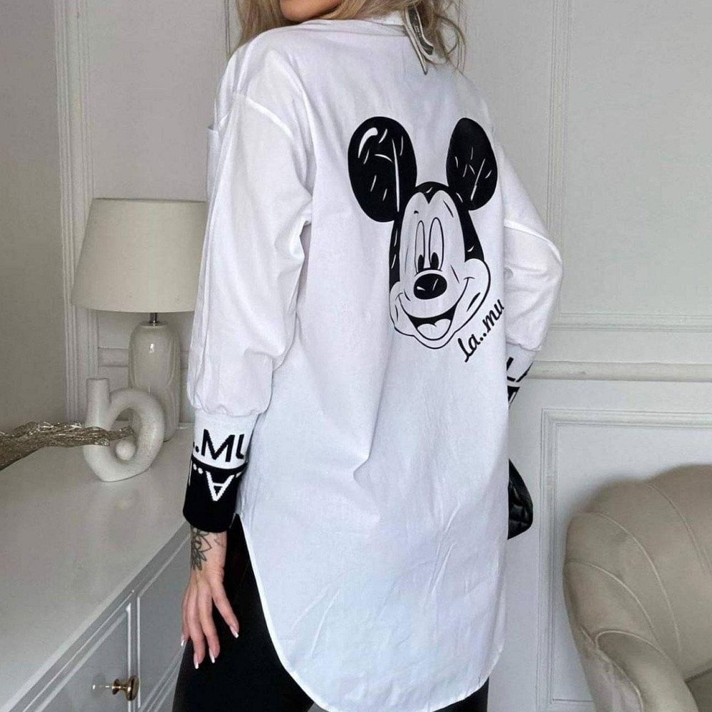 Подовжена жіноча блуза "Michelle" оптом | Норма і батал | Розпродаж моделі Білий, 50-52 Київ - фото 1