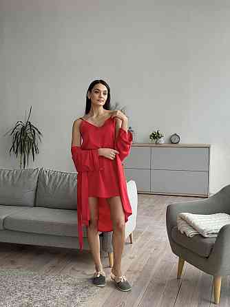 Шелковая ночная рубашка Красный M/L Харьков