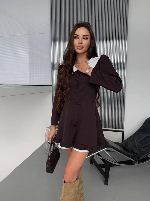 Жіноче стильне романтичне плаття + шорти костюмка та котон Шоколад, 42/44 Одеса - фото 6