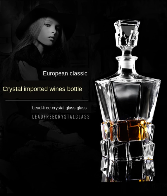 Декантер графин Crack Кубики льда ЭФФЕКТНЫЙ!!!  штоф для виски бренди скотча Кременчуг - изображение 1